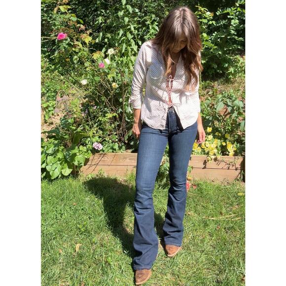 Y2K Lace-Up Handkerchief Print Blouse — / American Eagle Vintage Top XS-S - Picture 2 of 9